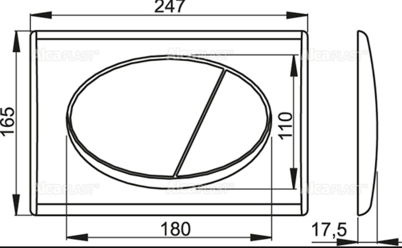 PRZYCISK DELFIN 3/6L CHROM POŁYSK M71