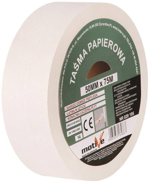 TAŚMA PAPIEROWA DO PŁYT GK . 75 mb. MOTIVE 020 195