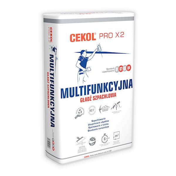 CEKOL MULTIFUNKCYJNA GŁADŹ SZPACHL. PRO X2 20 kg.