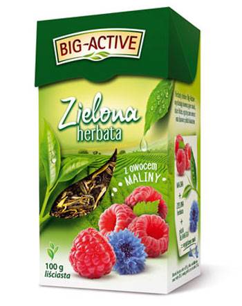 Herbata zielona z maliną 100g Biog Active