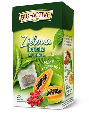 Herbata zielona papaja jagody goji fix Big Active