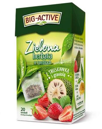 Herbata zielona z truskawką  fix Big Active