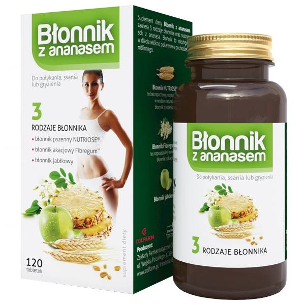 Colfarm błonnik z ananasem 120tabl. 