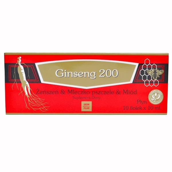 Ginseng 200 żeń-szeń mleczko i miód 10x10 czerwony
