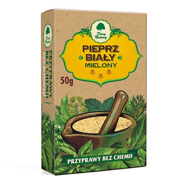 Pieprz biały mielony 50g Dary Natury