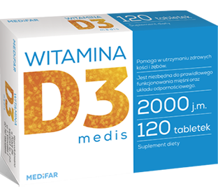 Witamina D3 medis 2000j.m.120 tabl Medifar
