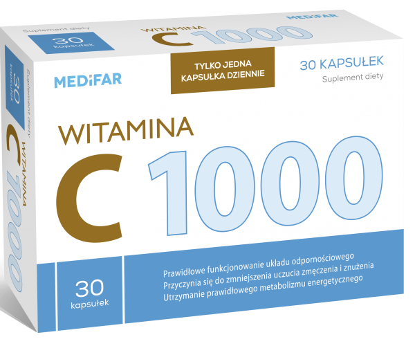 Witamina C 1000 mg 30 kaps. Medifar