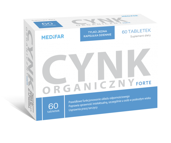 Cynk organiczny forte 60tabl. Medifar