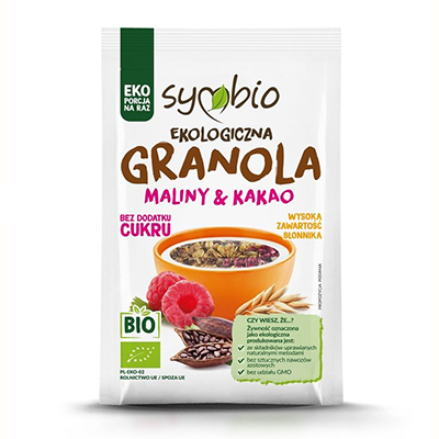 Granola maliny i kakao BIO 50g Symbio