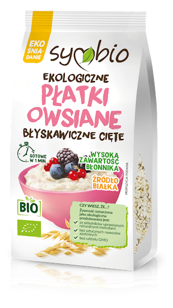 Płatki owsiane błyskawiczne cięte BIO 300g Symbio