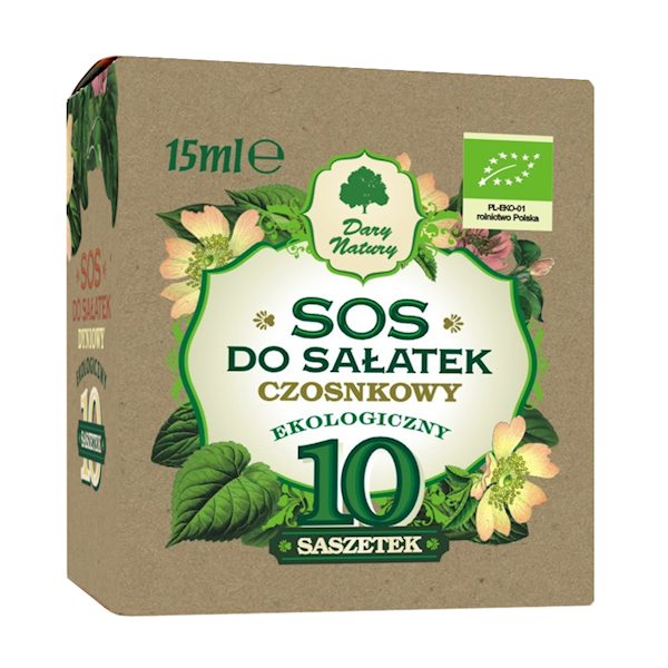 Sos do sałatek czosnkowy 10x15ml Dary Natury