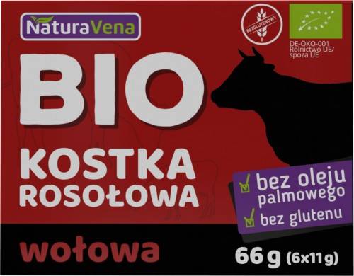 Kostka rosołowa wołowa BIO 66g Naturavena