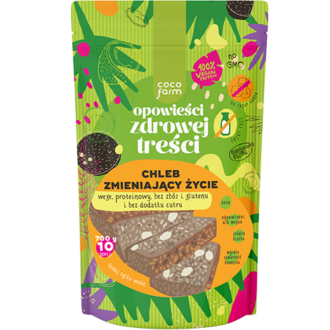 Chleb zmieniający życie 345g Keto, wege CocoFarm 