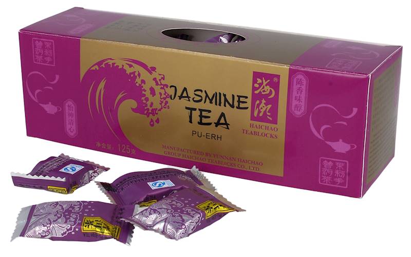 Herbata pu-erh jaśminowa w kostkach 125g Meridian