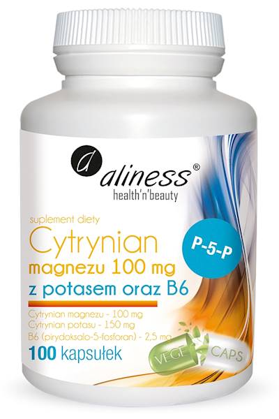 Aliness Cytrynian Magnezu z potasem 100kaps