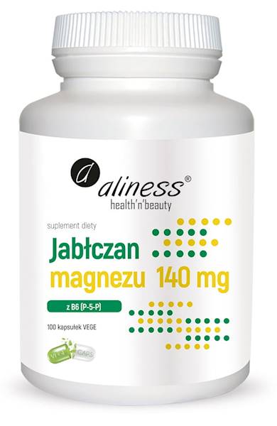Aliness Jabłczan Magnezu 140mgz B6 100caps Vege