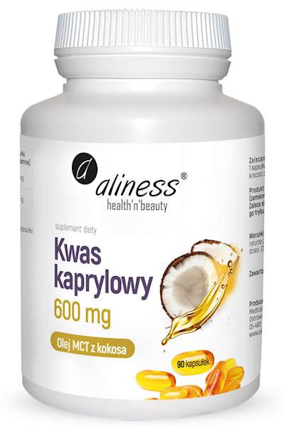 Aliness Kwas kaprylowy 600mg 90 kaps.