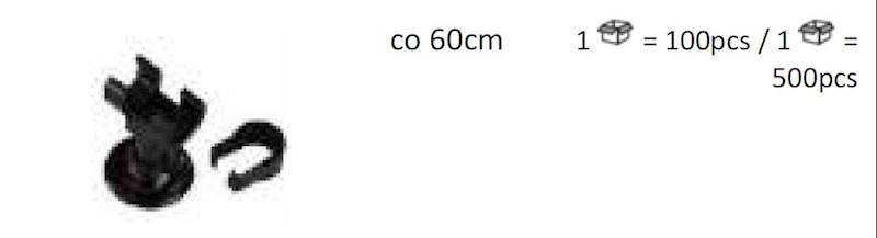 Uchwyt rurki zraszania fi 12 mm  PCV czarny