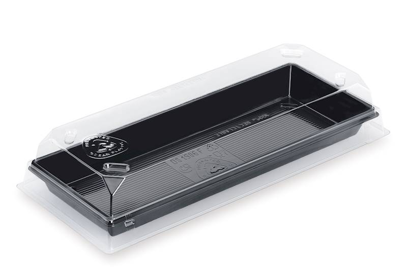 pojemnik na sushi 18,5 / 13 / 4,5 czarno-przeźr