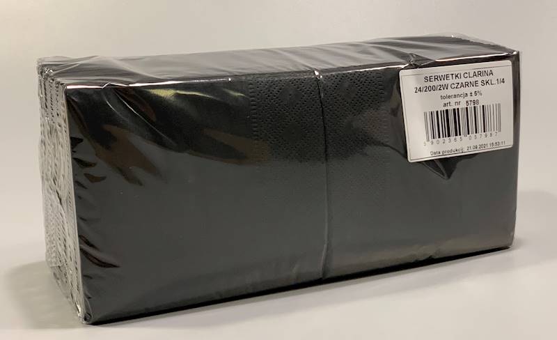 serwetki 2W 24 / 24 czarne a300