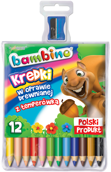 KREDKI BAMBINO 12 KOL. W DREW. + TEMP