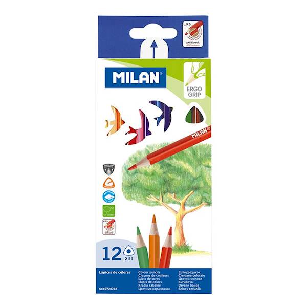 KREDKI TRÓJKĄTNE MILAN 12 KOL.