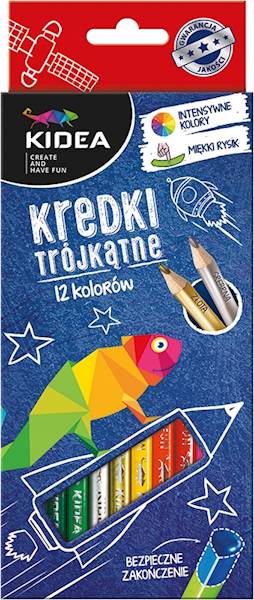 KREDKI TRÓJKĄTNE 12 KOL. KIDEA