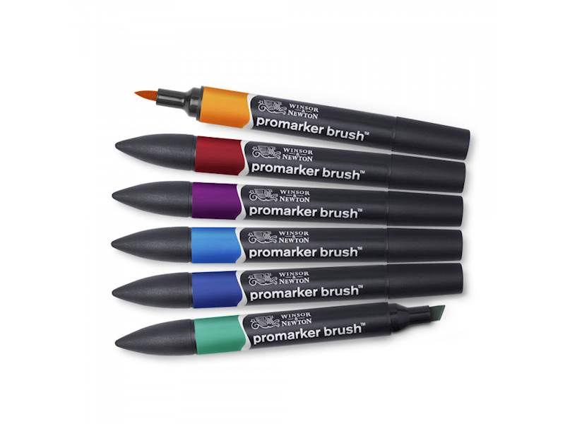 BRUSH MARKER 6 KOL DWUSTRONNY PĘDZ/ŚCIĘTY