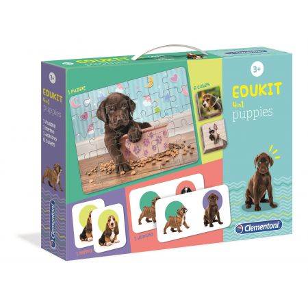 EDUKIT 4W1 PUPPIES 3+,CLEMENTONI
