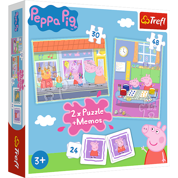 PUZZLE 2W1 +MEMORY 90600 ŚWINKA PEPPA: DZIEŃ PEPPY