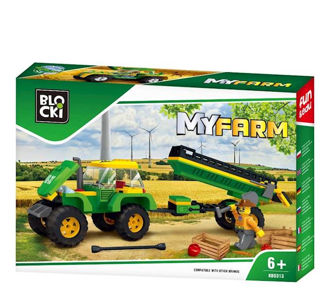 BLOCKI MY FARM: TRAKTOR Z PRZYCZEPĄ 164 EL.