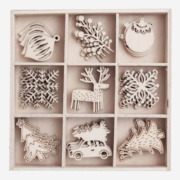 KSZTAŁTY Z DREWNA MIX ŚWIĘTA BN CRAFT DECO