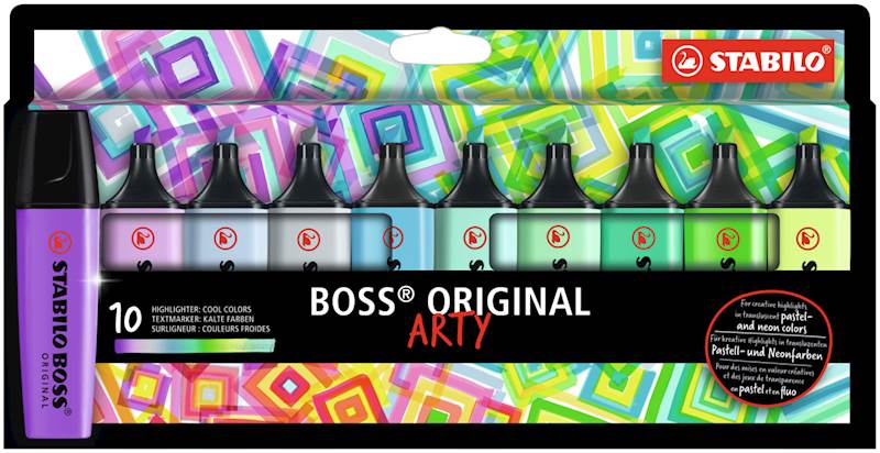 ZAKREŚLACZE BOSS ARTY COOL COLORS 10 KOL. STABILO