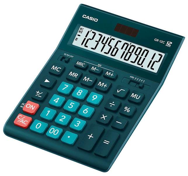KALKULATOR CASIO GR-12C-DG CIEMNOZIELONY