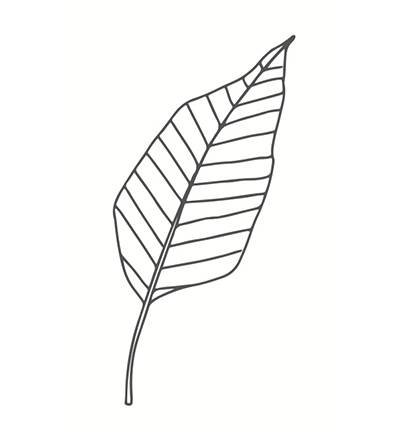 STEMPEL DREWNIANY - STYLIZOWANY LIŚĆ - MB0010