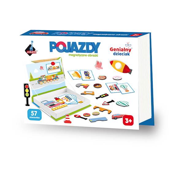 UKŁADANKA MAGNETYCZNA - POJAZDY GENIALNY DZIECIAK