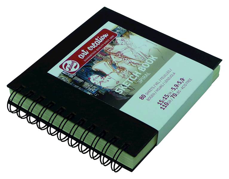 SZKICOWNIK 12x12CM 140G 80K. CZARNE KARTKI