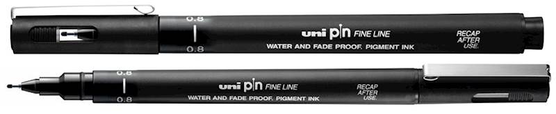 PIN 08-200 CZARNY CIENKOPIS UNI