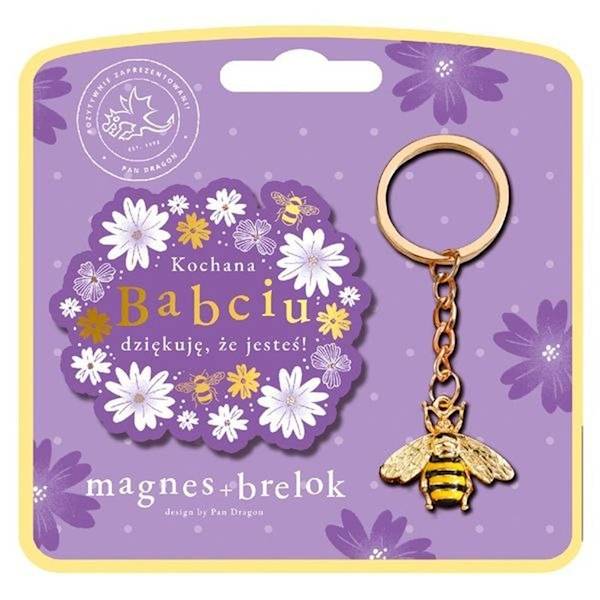 KOCHANA BABCIU DZIĘKUJĘ,ŻE JESTEŚ MAGNES + BRELOK