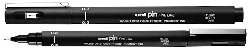 PIN 03-200 CZARNY CIENKOPIS UNI