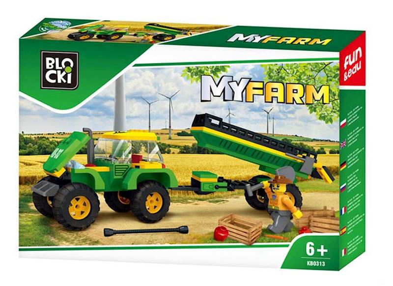 BLOCKI MY FARM: TRAKTOR Z PRZYCZEPĄ 164 EL.