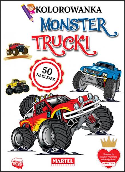 KOLOR. Z NAKLEJKAMI - MONSTER TRUCKI. MARTEL