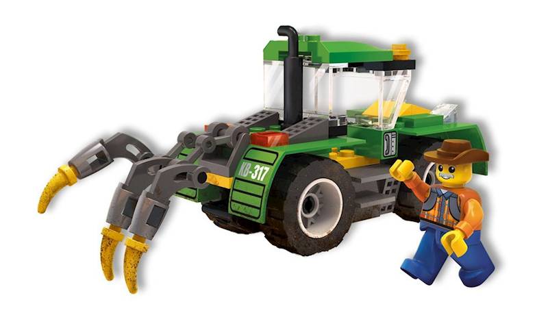 BLOCKI MY FARM: TRAKTOR Z PŁUGIEM 85 EL.