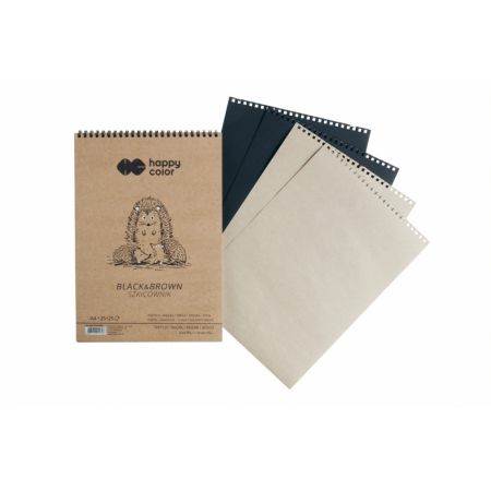 SZKICOWNIK NA SPIRALI BLACK& BROWN A4/50ARK