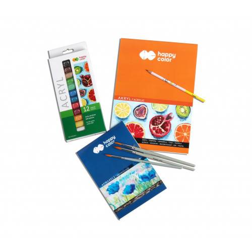 ZESTAW KREATYWNY "MALOWANIE AKRYLAMI"