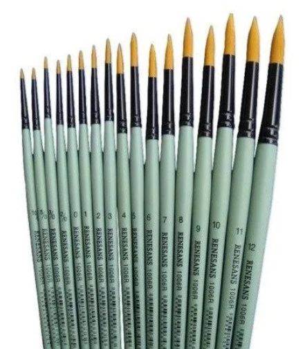 PĘDZEL 2/0 1006R-2/0 SYNTETYK OKRĄGŁY ZŁOTO-ZIELON