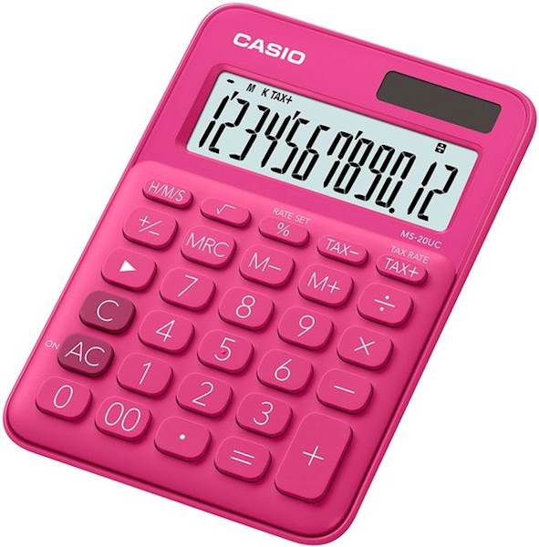 KALKULATOR CASIO MS-20UC-RD RÓŻOWY