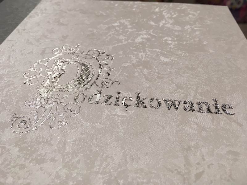 PODZIĘKOWANIE Z WKŁADKĄ OKŁADKA ŁĄCZONA, WARTA