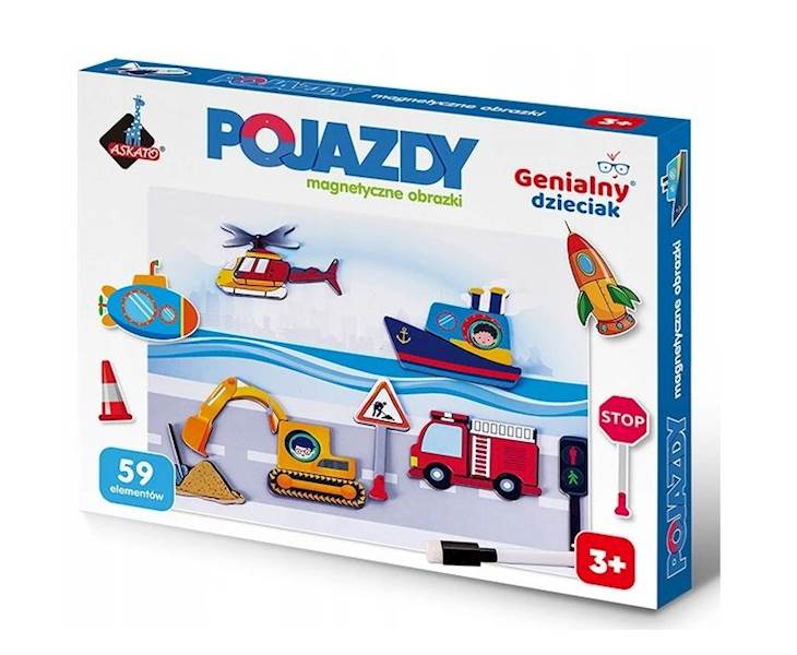 PUZZLE MAGNETYCZNE - POJAZDY GENIALNY DZIECIAK