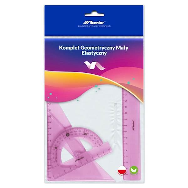 ZESTAW GEOMETRYCZNY 16CM RÓŻOWY LENIAR